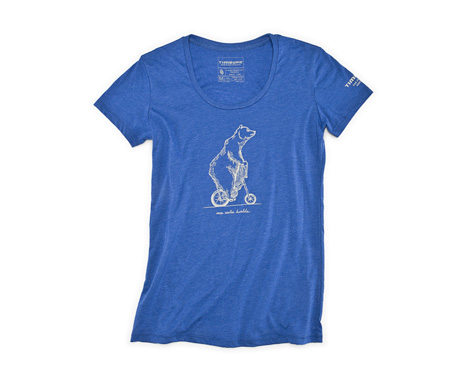 , Women's Bear on Bike T-Shirt Front