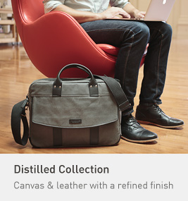 Distilled Collection. Canvas & leather with a refined finish.