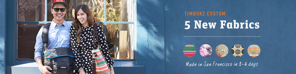 Customize a Timbuk2 Bag with 5 new fabrics.